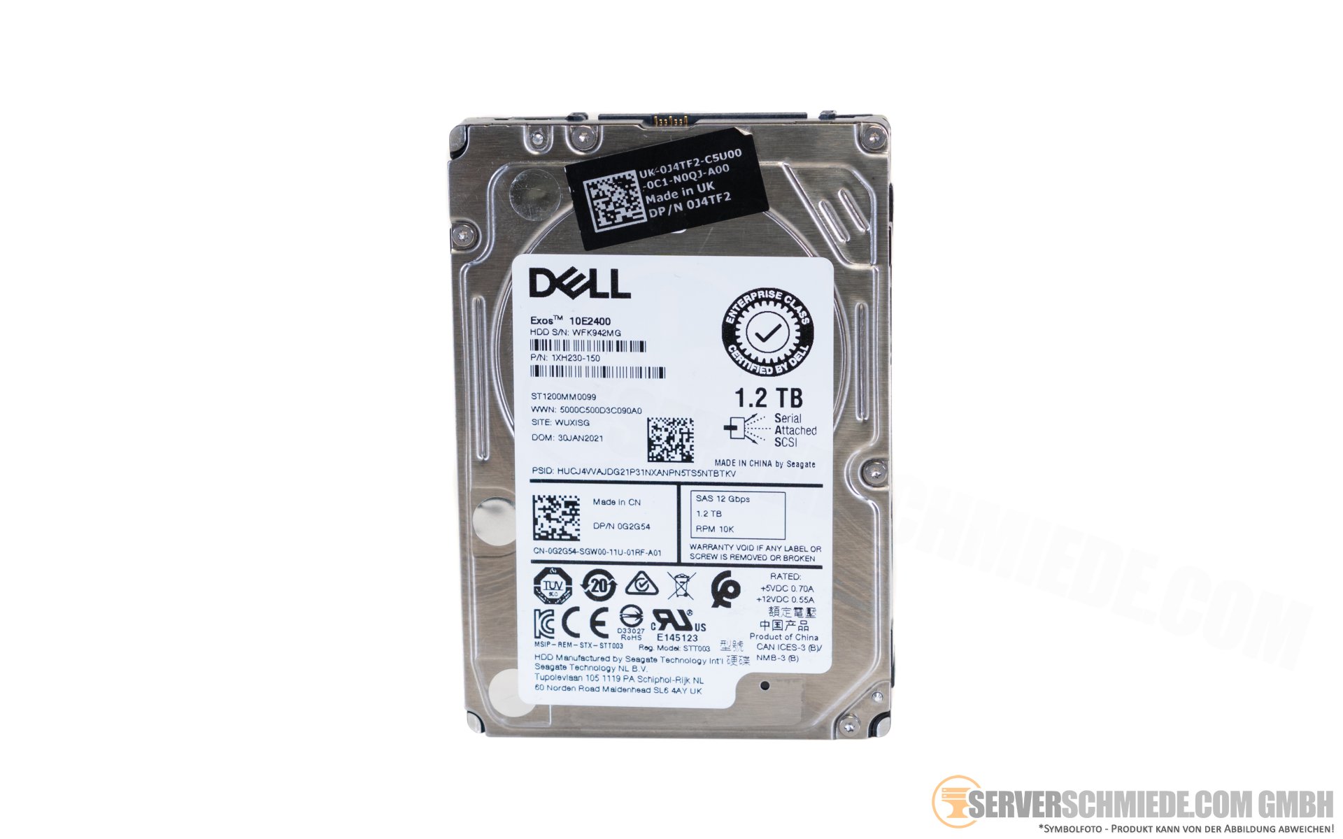 1,2TB 10k SAS 12G 2,5 SFF HDD Seagate ST1200MM0099 1XH230-150 Dell