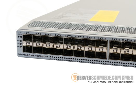 Cisco Nexus 9300 N9K-C93180YC-FX Network Switch 48x 10/25GbE + 6x 100GbE QSFP28 19