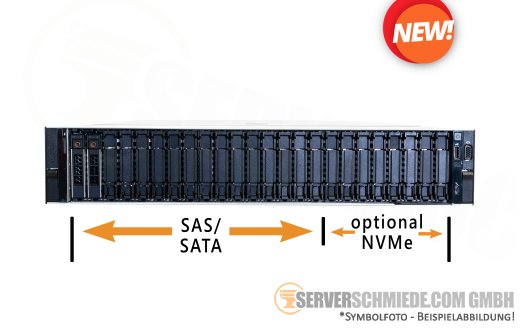 Dell R7615 2U Server 24x 2,5" SFF 16x SAS 8x NVMe* 1x AMD EPYC Gen4 DDR5 ECC Raid 2x PSU +NEW+