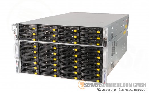 TrueNAS ZFS Storage 57x 3,5" - Supermicro CSE-829U X10DRU-i+ 19" 2U 12x 3,5" LFF 2x Intel XEON E5-2600 v3 v4 + Supermicro JBOD Storage 19" 4U 45x 3,5"