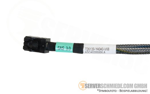 Fujitsu 50cm SAS Kabel 1x SFF-8643 gerade to 1x SFF-8643 gerade RX2530 M5 T26139-Y4040-V68