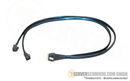 Generic 75cm SAS / NVMe Kabel cable 1x SFF-8654 to 2x SFF-8643