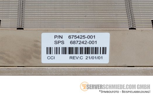 HP Heatsink CPU Kühler 1U max. 95W TDP DL20 Gen10 675425-001 +NEW+