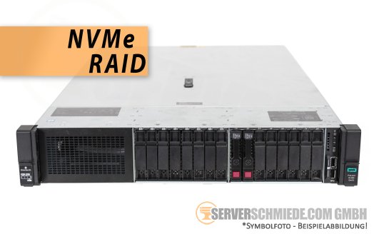 HP NVMe GRAID ProLiant DL380 Gen10 G10 2U Server 8x SAS + 8x U.2 NVMe 2,5" 2x 2x Intel XEON Gold 6134 128GB DDR4 2x 240 GB SSD 2x 800W