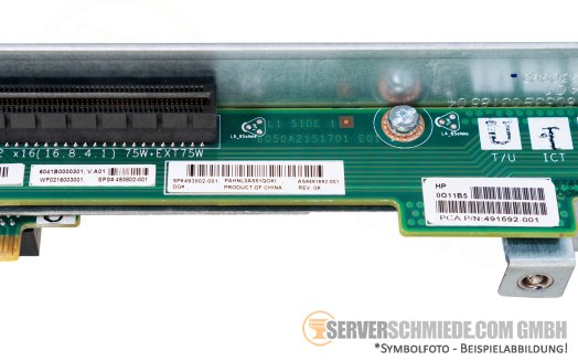 HP Riser 1x x16 + 1x x8 PCIe 2.0 LP+FP incl. cage DL360 G6 G7 493802-001