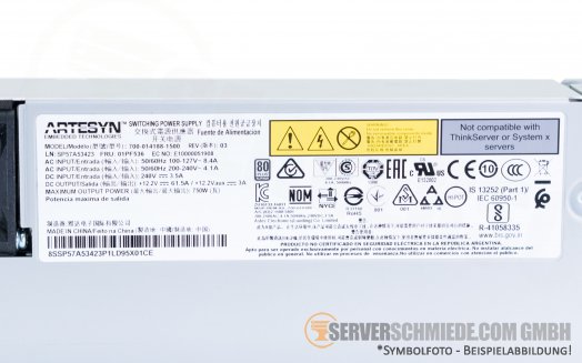 IBM Lenovo 750W Netzteil PSU 80 Plus Plantinum 01PF536 SR650 SR630