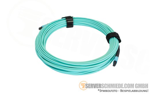 LWL 15m Kabel MTP MPO Trunkkabel 12-Fasern OM3  Multimode 40Gbit 100Gbit  female to female Pol-B