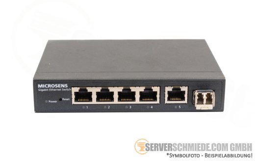 MIcrosens 5-Port 1GbE Gigabit RJ-45 Desktop Ethernet Network Switch 4-Port PoE 1-Port 1Gb LC optisch